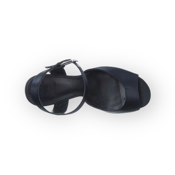 new Guess 𒀭︎Red Carpet Glitter Heel Ankle Wrap Heeled Sandal 𒀭︎Black 𒀭9.5M - Picture 13 of 16